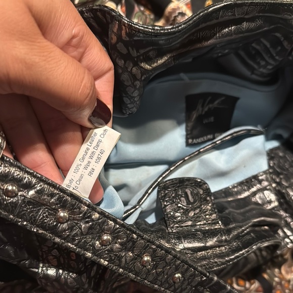 Randolph Duke Black‎ Shoulder Bag  Exotic 100% genuine Leather - Picture 9 of 9